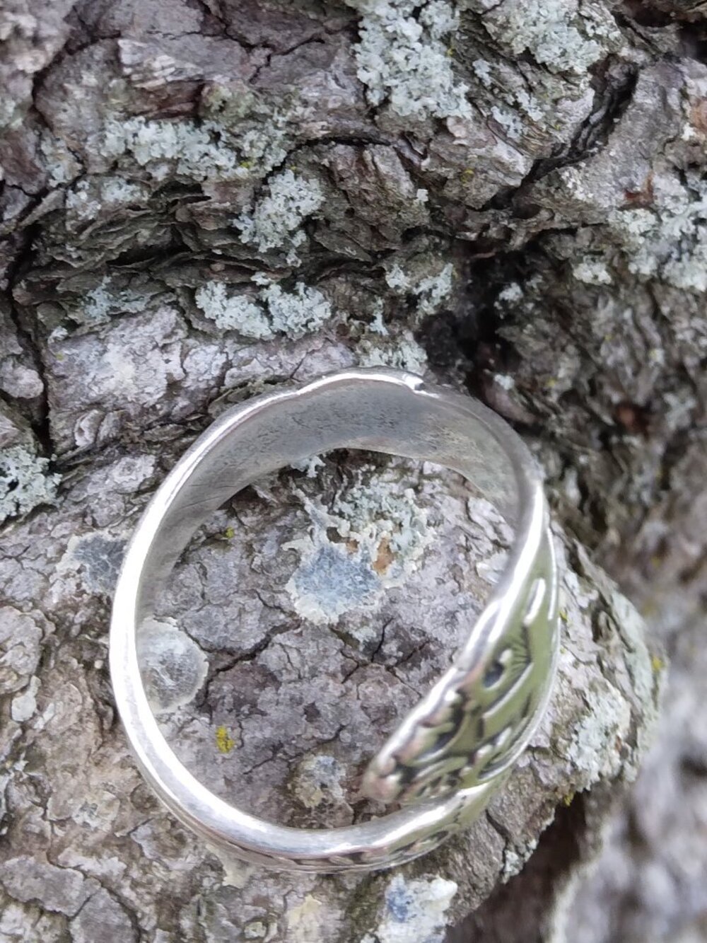 Vintage Sterling Silver Cross Spoon Ring Size 7 - Picture 7 of 12